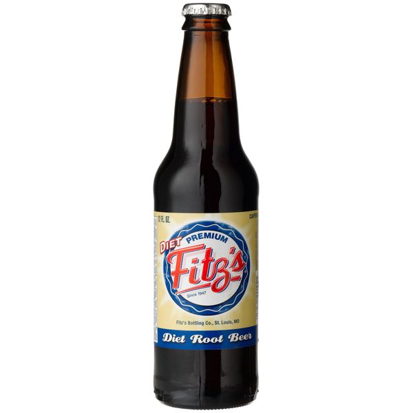 Fitz's DIET ROOT BEER OF St. LOUIS, MISSOURI "Missour-ahhh!" , 12-Ounce Glass Bottle (Pack of 12)