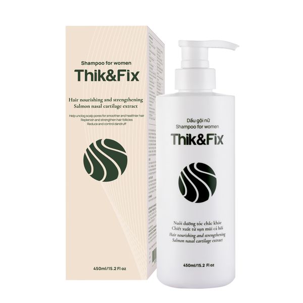 Thik&Fix Hair Thickening and Hair Loss Shampoo, Restores Hair Growth Cycle, Effective Hair Loss Shampoo Treatment for Women, Thickening Hair Growth Shampoo (15.2 fl oz) (Shampoo)