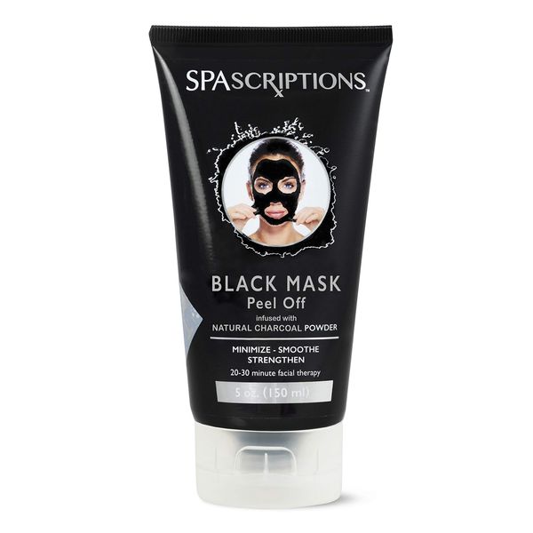 Spascriptions 5 oz 150 ml Black Mask, Blackhead Remover Mask, Blackhead Peel Off Face Mask, Charcoal Face Mask, Blackhead Mask, Deep Cleansing Black Mask, Pore Shrinking Facial Mask for Face & Nose Skin Care