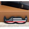 Flag Mustache PVC Patch - Tactical Morale Gun Thin Red Line Firefighter Patch