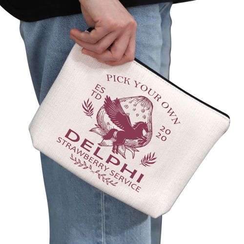 Percy Fan Gift Delphi Strawberry Service Makeup Bag Pegasus Zeus Greek Mythology Cosmetic Bag PJO Fan Gift Horror Novel Lover Gift Strawberry Service, Strawberry service