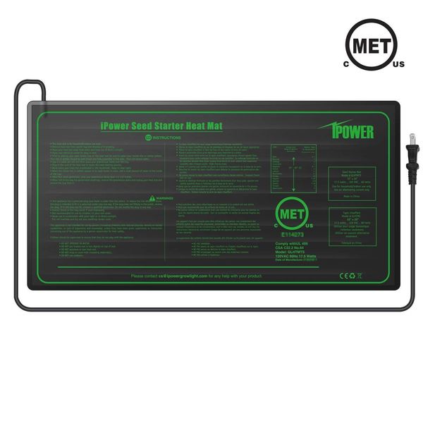 iPower Durable Waterproof Seedling Heat Mat 10"x20" Warm Hydroponic Heating Pad