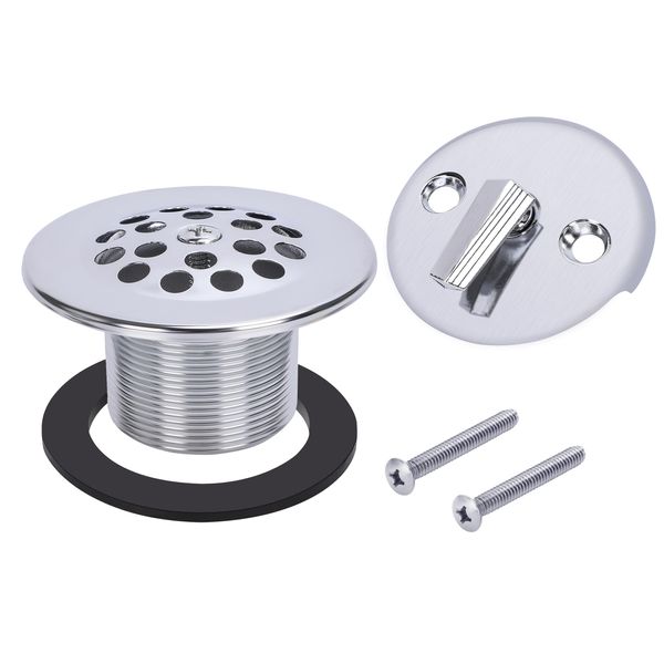 PRIMSOPH Trip Lever Overflow Faceplate Tub Drain Trim Kit without Linkage Conversion Kit Assembly Universal Fine Coarse Thread Replacement Chrome