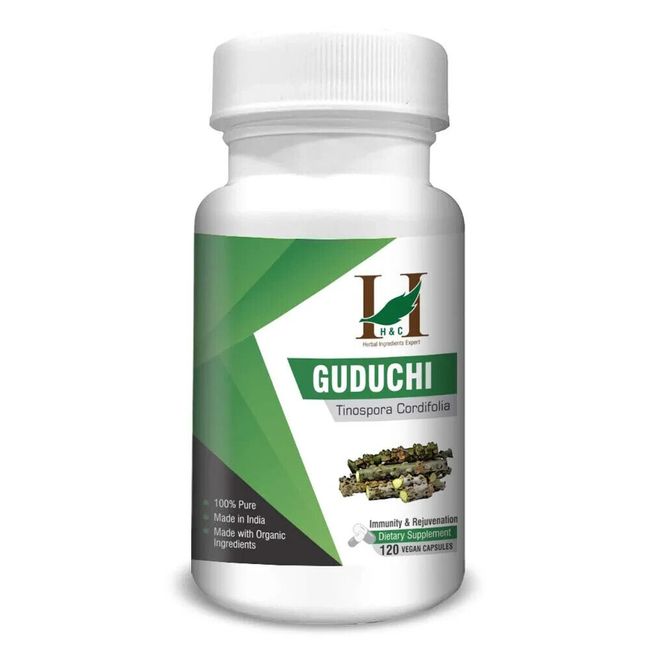 H&C Herbal Ingredient Guduchi/Giloy 120 Capsules 450 mg Immunity & Rejuvenation