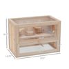 2-Level Hamster Cage with Openable Top, Door, Shelf, Ladder, Natural