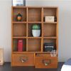 Book Display Shelf Organizer Display Rack 2 Drawers Wooden 9-Cube 