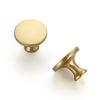 Ravinte 5 Pack Solid Metal Knobs Dresser Drawer Gold Cabinet Hardware Round Cabinet Door Knobs Kitchen Brushed Brass Drawer Pulls with Screwdriver