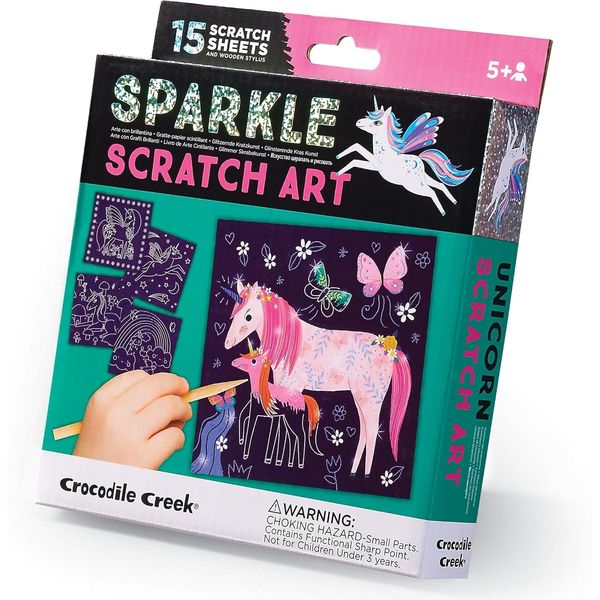 CROCODILE CREEK Unicorn Sparkle Scratch Art 6 Piece Set, 1 EA