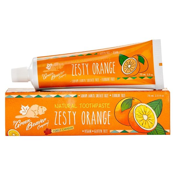 The Green Beaver Company Zesty Orange Natural Toothpaste, 2.5 Oz Pack of 2