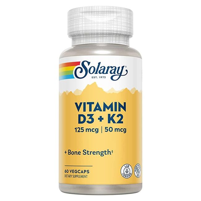 Solaray Vitamin D3 K2 Calcium - 60 Capsules