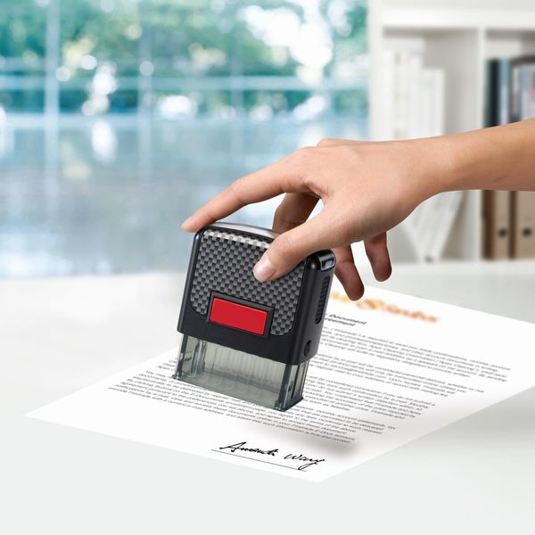 Shiny S-854 Self Inking Notary Stamp Kansas (Black Faceplate)
