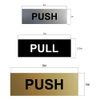 Basic PUSH and PULL Horizontal Door Sign w/Adhesive (Small 1" x 3") Brushed Gold - 1 Set