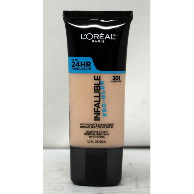 L'Oreal Paris Infallible Up to 24HR Pro-Glow Found  201 Classic Ivory 1 OZ