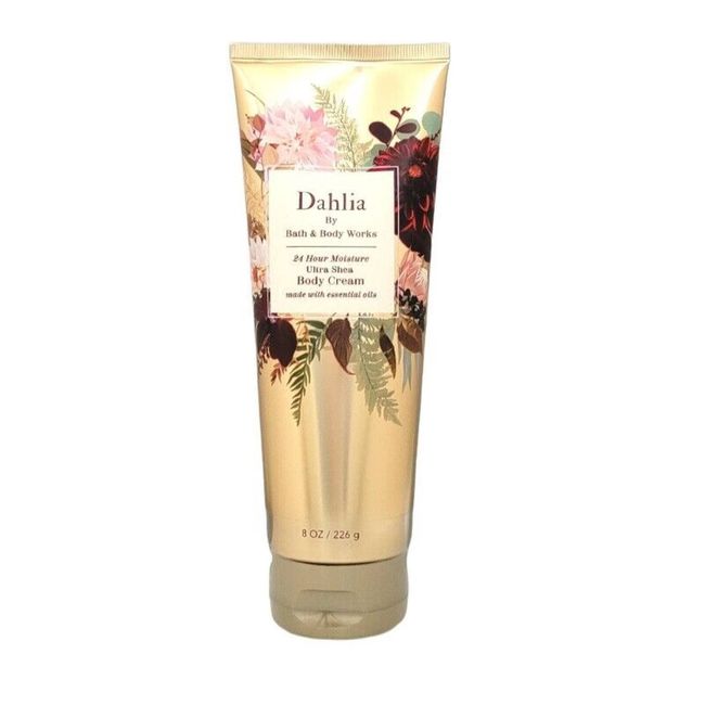 Bath and Body Works Dahlia 24 Hour Moisture Body Cream 8 Ounce Full Size Gold Tube 2020