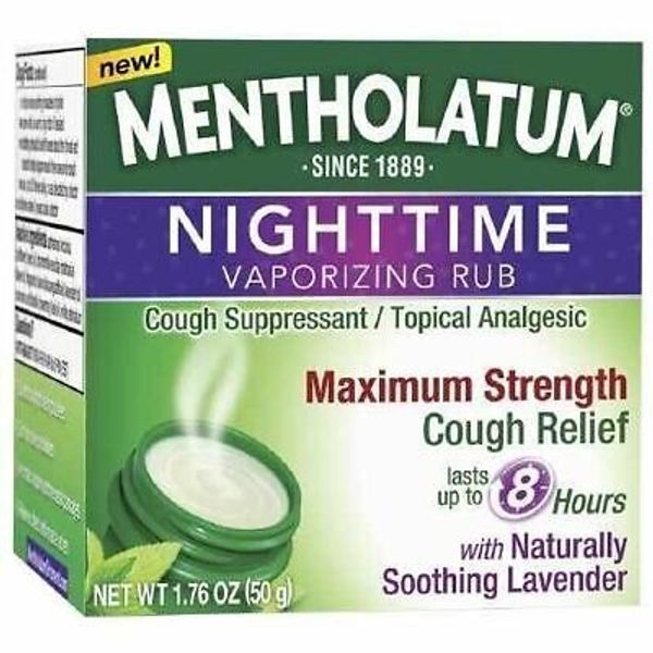 Mentholatum Nighttime Vaporizing Rub with Soothing Lavender 1.76 Oz Pack of 2