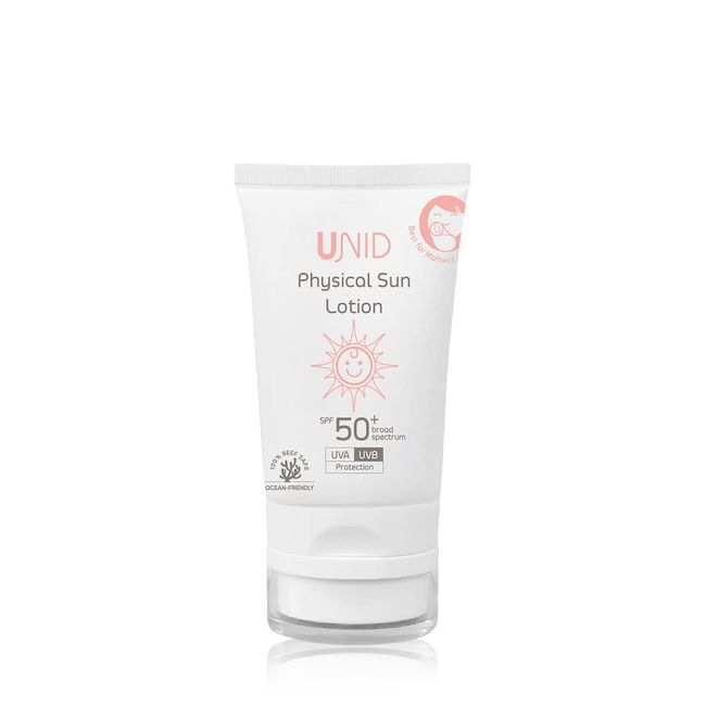 UNID Physical Sun Lotion (50ml), Natural Organic Physical Sun Lotion SPF50+, Ocean-friendly, Tear-free, Non-irritating, Mild and Safe for Sensitive Skin and All Skin Types