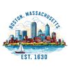 Boston Massachusetts B Souvenir Decorative Flat Magnet 2-Inch