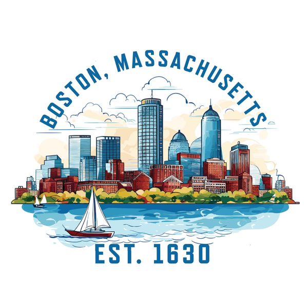 Boston Massachusetts B Souvenir Decorative Flat Magnet 2-Inch