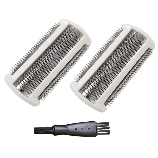 Ersatz-Scherköpfe für Philips Bodygroom, 2 Stück, + 1 Haarbürste, Ersatzteile für Philips Norelco Rasierer, Ersatzklingen für Philips aus Edelstahl
