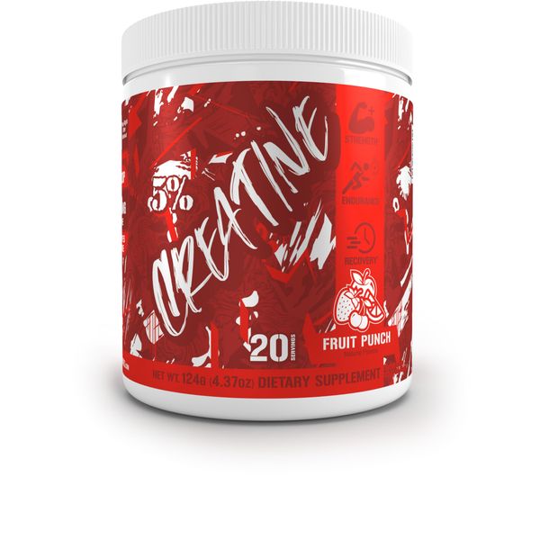 5% Nutrition Code Red Micronized Creatine | Monohydrate Powder Blend | Flavored Creatine for Power, Strength Endurance, Cellular Energy & Cognitive Health (Fruit Punch)