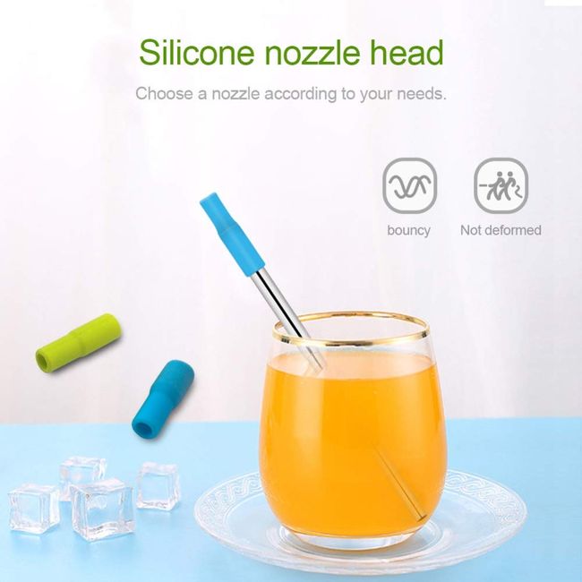Silicone Straw Straw Tips Multicolored Food Grade Silicone From