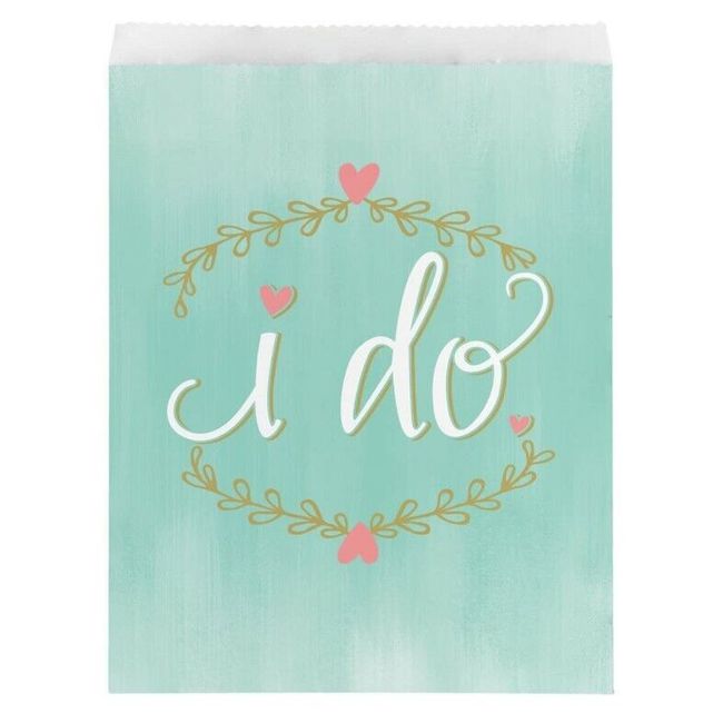 I Do Mint Green Wedding Treat Gift Bags, 120 ct, 8.75"x6.5" -  E12F