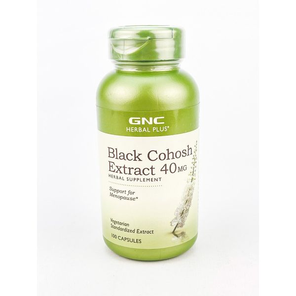 GNC Black Cohosh Extract 40 mg 100 Capsules BB8/24+ Menopause Herbal Plus