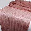 CAPASTEC Cheesecloth Table Runner, Rustic Cheesecloth Table Runner for Wedding Easter Decoration, 118.11" L x 35.43" W, Red