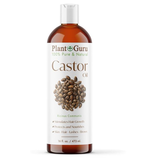 Castor Oil 16 oz Expeller Pressed 100% Pure For Eyelashes, Eyebrows, Hair Growth