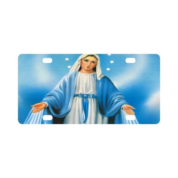 The virgin Mary Pattern Classic Metal License Plate Auto Car Tag 12" X 6"