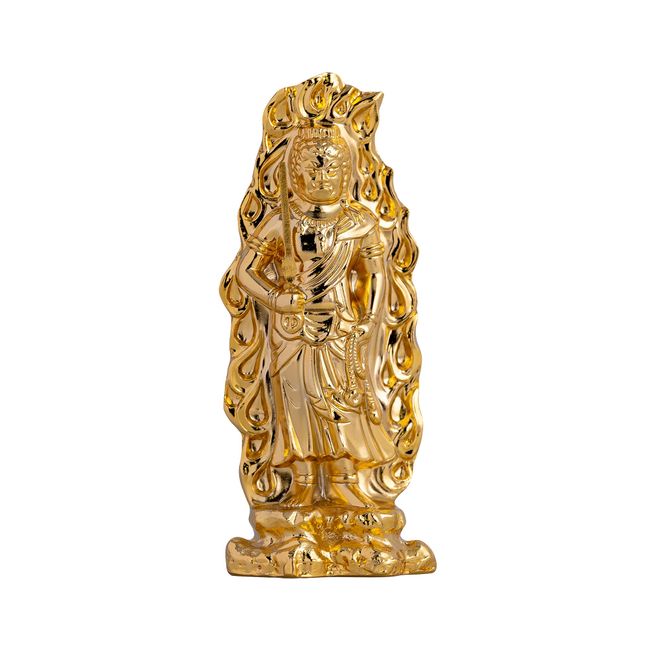 Buddha 不動明王 [Small 7.5 cm (Gold Plated) 仏師: Takeshi Watanabe (Matter of Perspective Autumn Original _( Rooster Year Born) Zodiac 守ri本尊 Buddha World 高岡 銅器 isumu nagae (/How myou, Small)