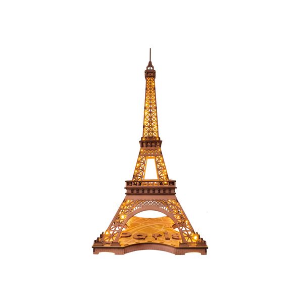 Rowood Eiffel Tower,3D Puzzle Model Kits for Adults,DIY 3D Wooden Puzzles for Adults,Builing Set with LED,Home Decoration Festival Gift Idea