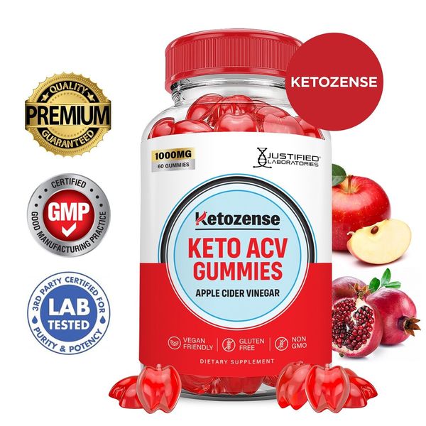 Ketozense Keto ACV Gummies 1000MG Apple Cider Vinegar 60 Gummys