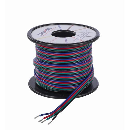 TUOFENG 4 Colors Lights Line 40 ft Spools RGB Extension Cable Line 4 pin 20 AWG Electrical Wire for Single LED Strip Light