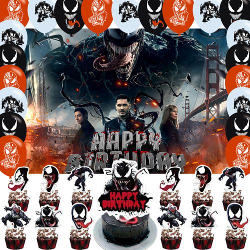 Venomm 3 Party Supplies5x3FT,Venomm 3 Backdrop,Venomm Theme Happy Birthday Party Banner for Boys and Girls Venomm Party Decoration