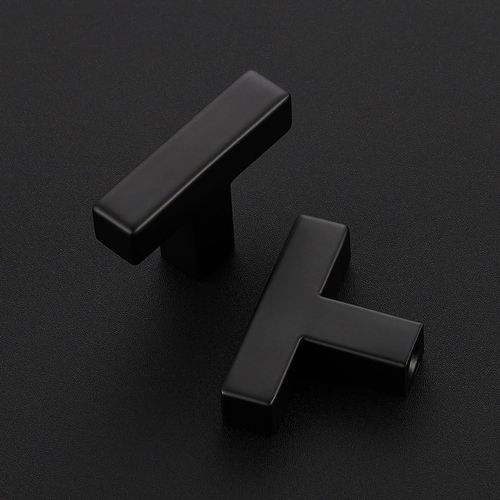15 Pack Matte Black Cabinet Knobs - Kitchen Cabinet Knobs Black Cabinet Pulls for Kitchen Cabinet Drawer Stainless Steel Dresser Knobs for Cabinet Hardware 2in Length Single Hole Square
