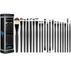 EmaxDesign 21 Piece Black Makeup Brush Set for Flawless Application