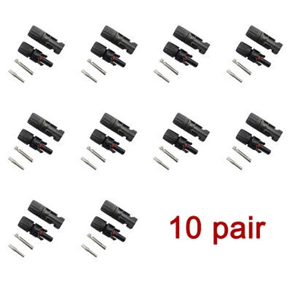 10 pair Solar Panel Photovoltaic Connectors Solar Cable Connectors 30A 1000V