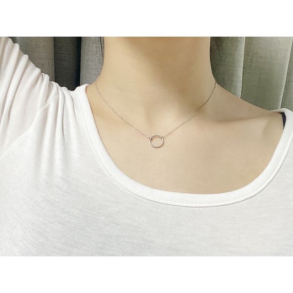 Simple Coin One Ring Surgical Steel Choker Necklace Silver