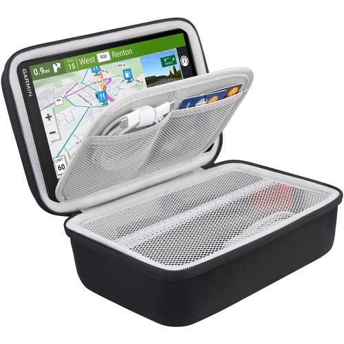 BOVKE Hard GPS Case for 8 Inch Garmin dezl OTR800 / dēzl OTR810 / DriveSmart 86 / Garmin RV 890 GPS Navigator System, Extra Space fit Charger, Friction Mount, USB Cables Accessories, Black