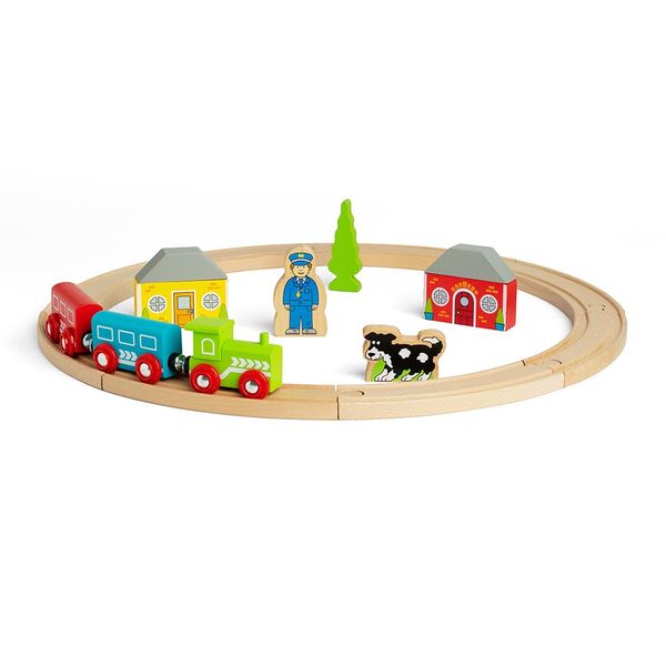 Bigjigs Rail, First Train Set, Wooden Train Set, Train Gifts for Kids, Train Set for 3 Year Old Boys, Train Toy, Trains for Toddlers, Bigjigs Train Set