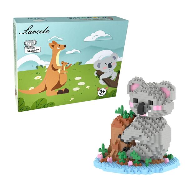 Larcele Animal Series Micro Building Blocks Animal Set, DIY Mini 3D Building Toy Bricks,1000 Pieces KLJM-07 (Koala)