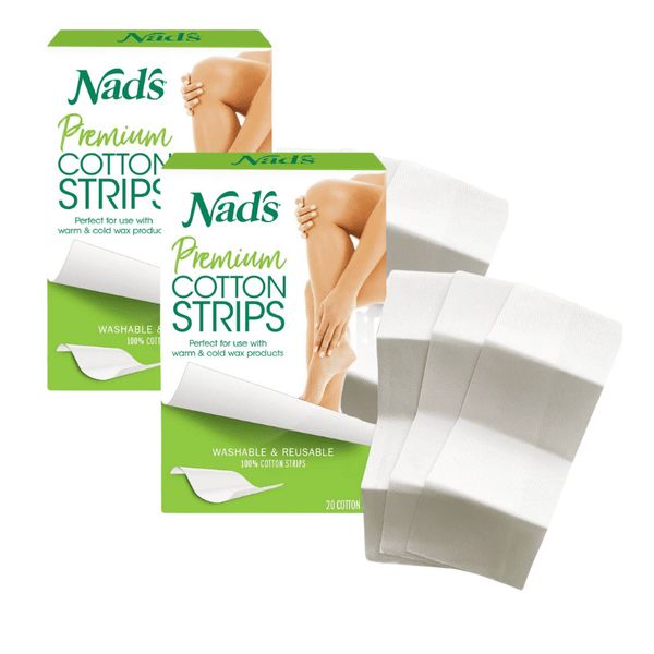 2 x Nad's Hair Removal Premium Cotton Strips for Waxing = 40 Pack