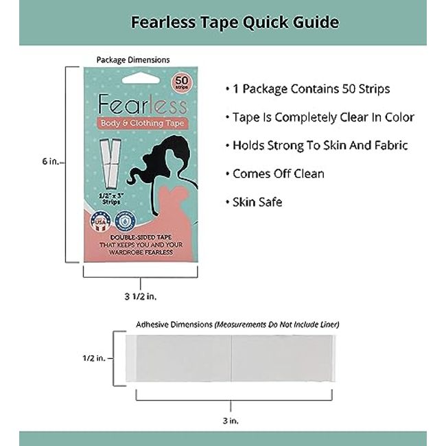 Fashion Beauty Tape for Women, (100 Pack) Double Sided Tape for Clothes,  All Day Strength Tape Adhesive, Invisible and Transparent Tape for All Skin