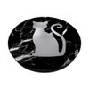 Cat Design - Silver-Gray-Effect - Black-Marble-Effect PopSockets Grip and Stand for Phones and Tablets