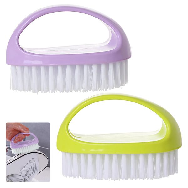 Nail Brush, 2PCS Nail Brushes for Cleaning Nails, Dual-Color Egg-Shaped Cleaning Brush, Nail Scrubbing Brush, Ideal for Deep Cleaning and Scrubbing, Suitable for Family Daily Use