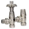 Adept Gothic 15 mm Black Nickel TRV & Lockshield Valve Set (Silver Nickel)