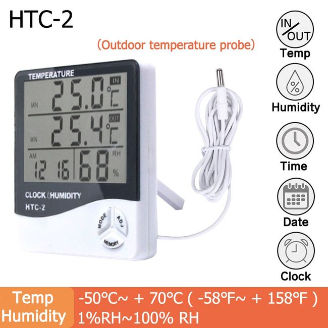Digital Thermometer Hygrometer Indoor/outdoor Temperature Humidity Meter  For Home, Car