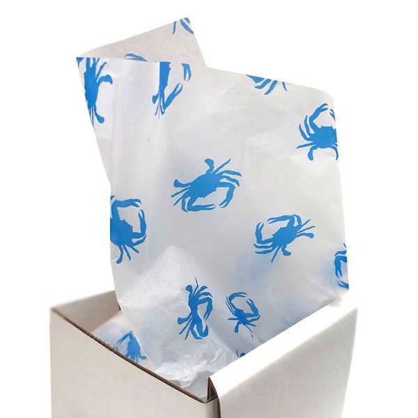 Crab Pattern (White w/ Blue Crabs) / Tissue Paper Pack