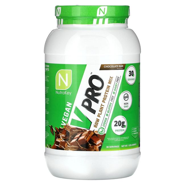 V Pro, Raw Plant Protein Mix, Chocolate Bar, 1.85 lb (840 g)